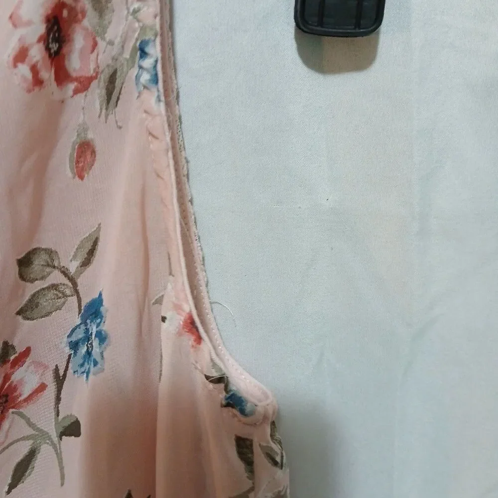 BEAUTEES Girls Pink  Lace Floral Dress Size S